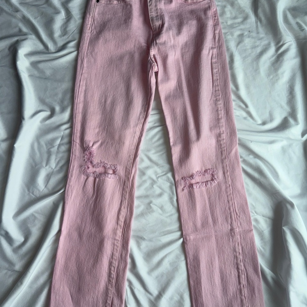 Pink Distressed Jeans